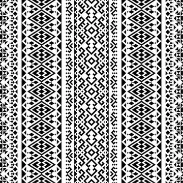 Ikat ethnic pattern vector in black and white color Illustrazione stock