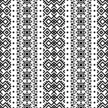 Ikat ethnic pattern vector in black and white color 스톡 일러스트