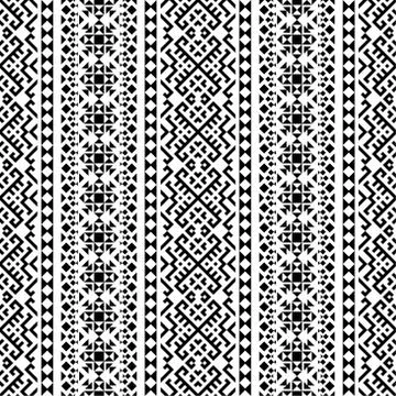 Ikat ethnic pattern vector in black and white color Illustrazione stock