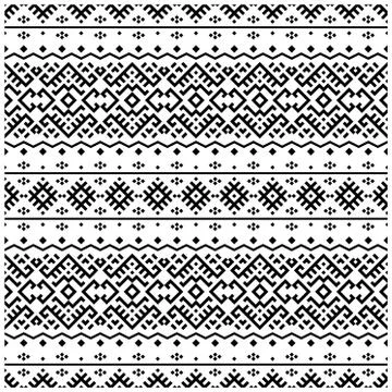 Ikat ethnic seamless pattern vector in black and white color イラスト素材