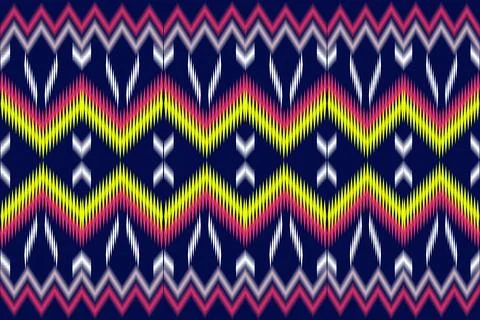 Ikat fabric pattern Stock Illustration