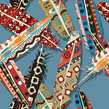 Ikat feather pattern 3 Ikat feather seamless pattern design Copyright: xZo... Stock Photos