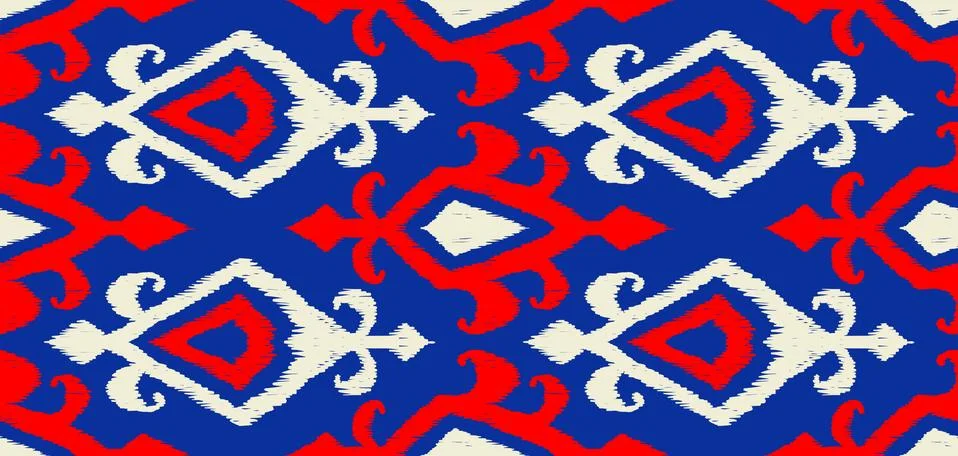 Ikat geometric folklore pattern. Stock-Illustration