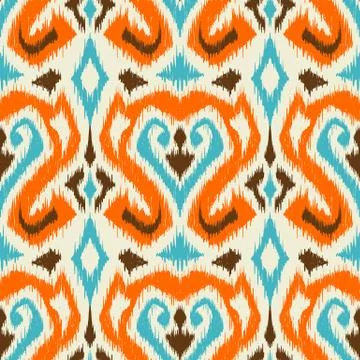 Ikat geometric folklore pattern. Illustration