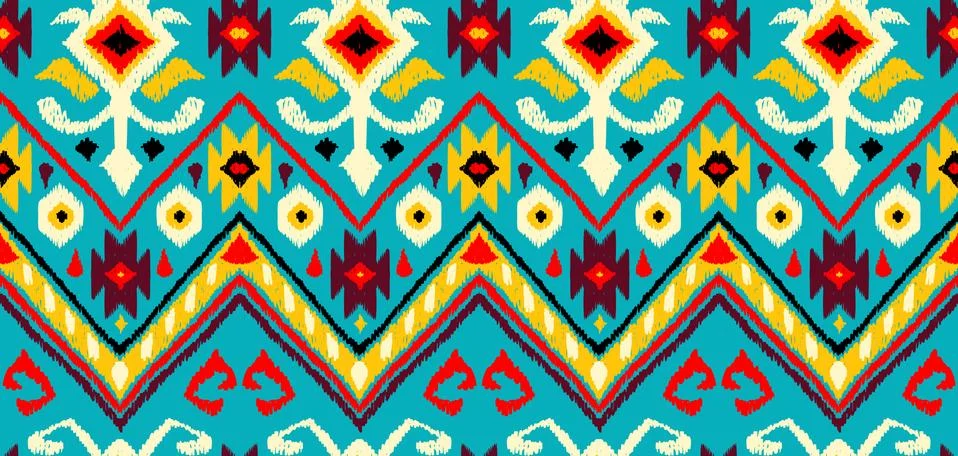 Ikat geometric folklore pattern. Stock-Illustration