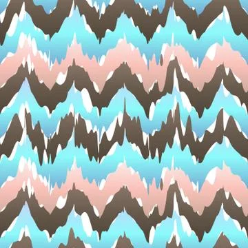 Ikat geometric seamless pattern. rose and blue colors collection. Indonesia.. Stock Illustration