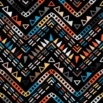 Ikat geometric zigzag pattern. Tribal ethnic theme Illustrazione stock