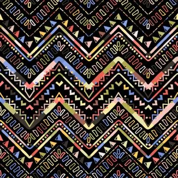 Ikat geometric zigzag pattern. Tribal ethnic theme Illustrazione stock