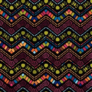 Ikat geometric zigzag pattern. Tribal ethnic theme Illustrazione stock