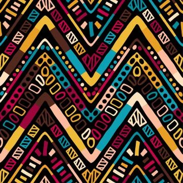 Ikat geometric zigzag pattern. Tribal ethnic theme Illustrazione stock