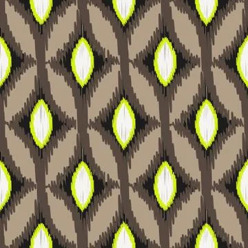 Ikat ogee rhombs vector seamless pattern Stock Illustration