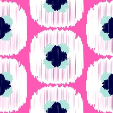 Ikat ogee vector seamless pattern Stock Illustration