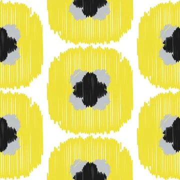 Ikat ogee vector seamless pattern Stock Illustration