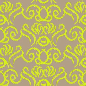 Ikat ogee vector seamless pattern Stock Illustration