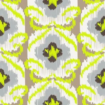 Ikat ogee vector seamless pattern Stock Illustration