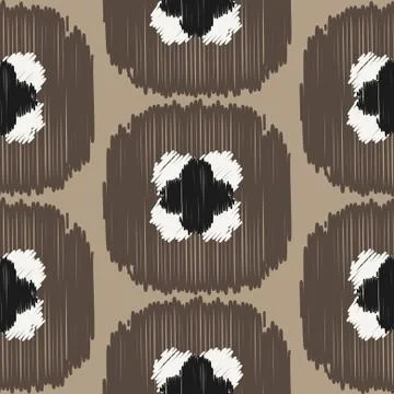 Ikat ogee vector seamless pattern Stock Illustration