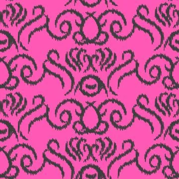 Ikat ogee vector seamless pattern Stock Illustration