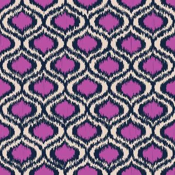 Ikat Oriental Boho Seamless Pattern for Textile and Wallpaper Design. Stock Illustration