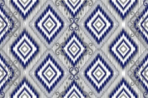 Ikat pattern seamless ,geometric ethnic pattern ,Tribal geometric Stock Illustration