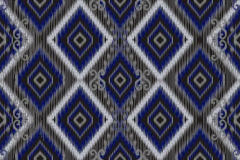 Ikat pattern seamless ,geometric ethnic pattern ,Tribal geometric seamless Stock Illustration