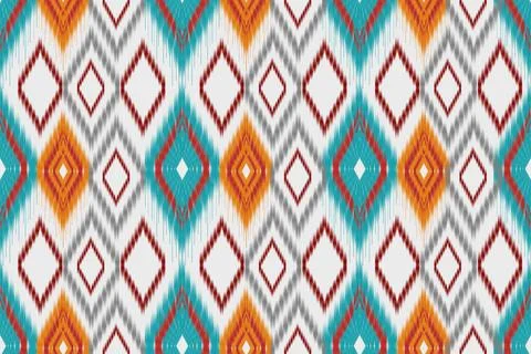 Ikat pattern seamless ,geometric ethnic pattern ,Tribal geometric seamless 스톡 일러스트