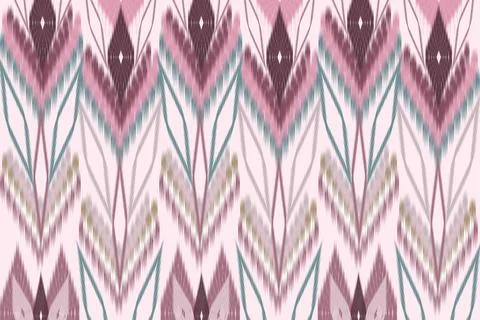 Ikat pattern seamless ,geometric ethnic pattern ,Tribal geometric seamless 스톡 일러스트
