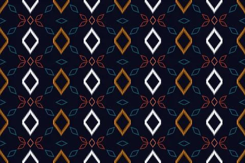 Ikat pattern seamless ,geometric ethnic pattern ,Tribal geometric seamless Stock Illustration
