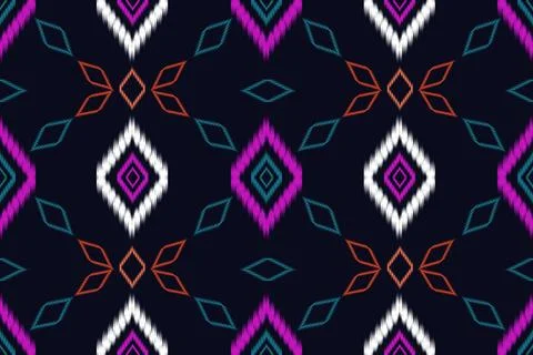 Ikat pattern seamless ,geometric ethnic pattern ,Tribal geometric seamless Stock Illustration