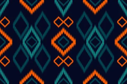 Ikat pattern seamless ,geometric ethnic pattern ,Tribal geometric seamless Stock Illustration