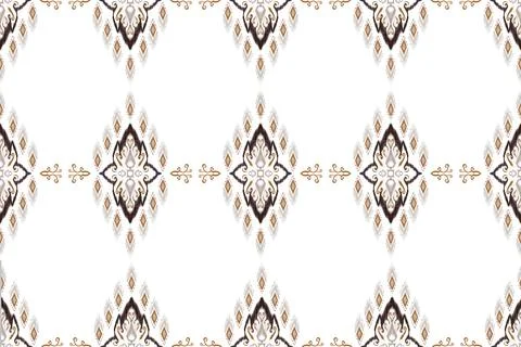 Ikat printing textile pattern wallpaper, abstract for textile design Stock Illustration