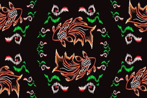 Ikat printing textile pattern wallpaper, abstract for textile design Stock Illustration