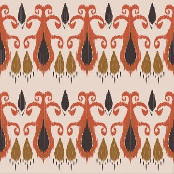 Ikat printing textile pattern wallpaper, abstract for textile design Stock Illustration
