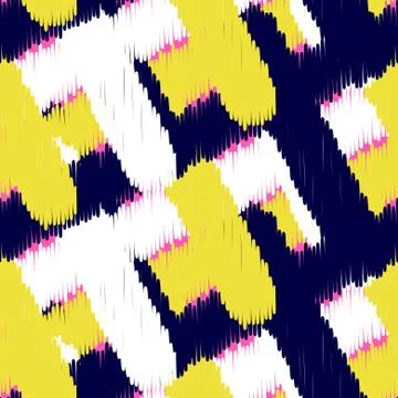 Ikat scribble swabs vector seamless pattern 스톡 일러스트