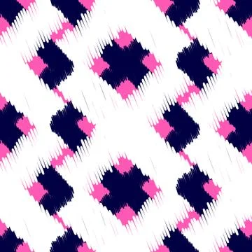 Ikat scribble swabs vector seamless pattern 스톡 일러스트