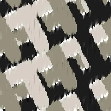 Ikat scribble swabs vector seamless pattern イラスト素材