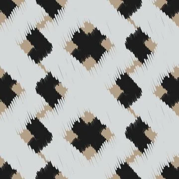 Ikat scribble swabs vector seamless pattern 스톡 일러스트