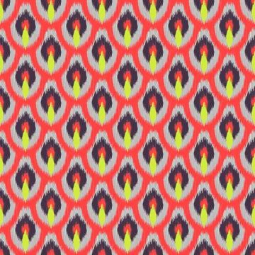 Ikat seamless vector pattern Stock Illustration
