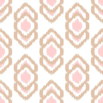 Ikat vector seamless pattern. Abstract geometric background for fabric, print or Stock Illustration