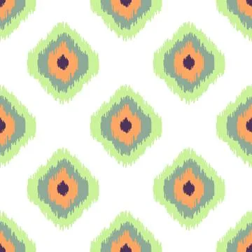 Ikat vector seamless pattern. Abstract geometric background for fabric, print or Stock Illustration