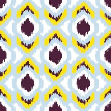 Ikat vector seamless pattern. Abstract geometric background for fabric, print or Stock Illustration