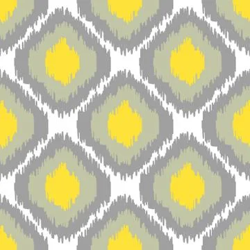 Ikat vector seamless pattern. Abstract geometric background for fabric, print or Stock Illustration