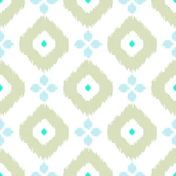 Ikat vector seamless pattern. Abstract geometric background for fabric, print or Stock Illustration