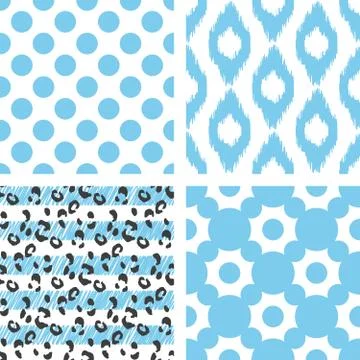 Ikat vector seamless pattern. Abstract geometric background for fabric, print or Stock Illustration