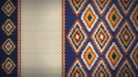 Ikat Woven Textile Pattern Scrolling Seamless Loop Stockbeeldmateriaal 347567507