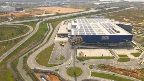 Ikea aerial skyline view Stock Footage 145672414