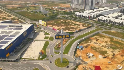 Ikea aerial skyline view Stock Footage 145672422