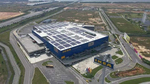 Ikea aerial skyline view Stock Footage 145672476