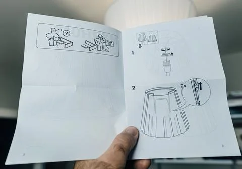 IKEA Assembly Manual Page Stock Photos
