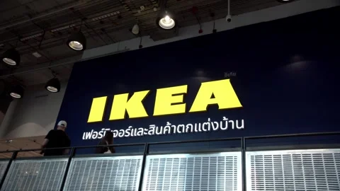 The Ikea logo is displayed prominently Stock Footage 262608198
