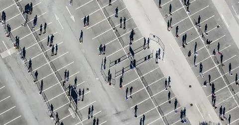 IKEA queue, Warrington, UK - 01 Jun 2020 Stock Photos